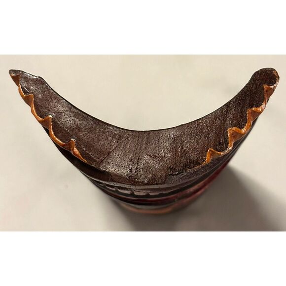 Tiki Mask with Pineapple Design, Hand Painted, Made in Indonesia, 9.75" tall - Picture 4 of 4